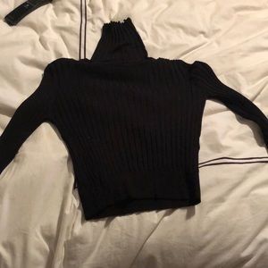 Zara black knit turtle neck top. Size small. Never worn.